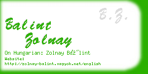 balint zolnay business card